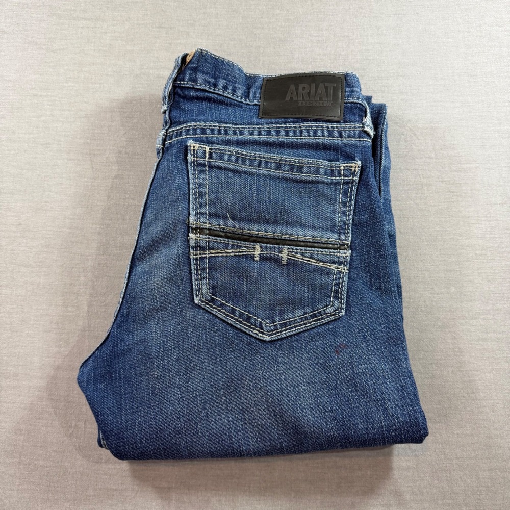 Ariat M7 Straight Leg Jeans Mens 31/32 Blue Good Slim Fit Western Denim
